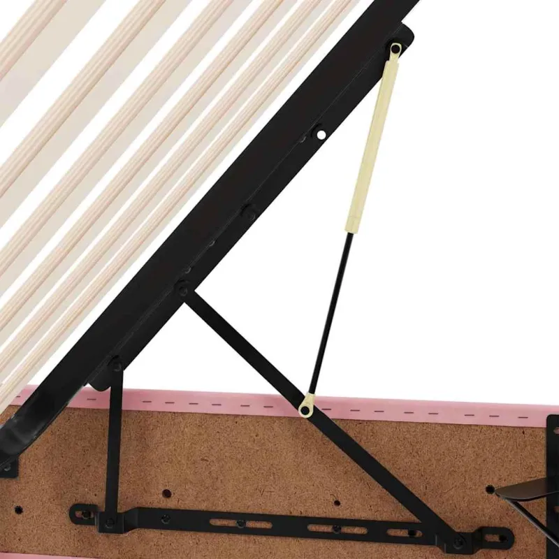 Saugos lova su čiužiniu su saugykla Rožinė 160 x 200 cm Aksomas