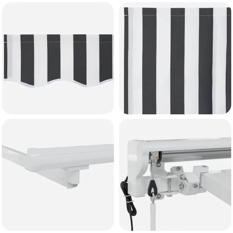 Markizės rėmas Antracito ir baltos 350 x 200 cm