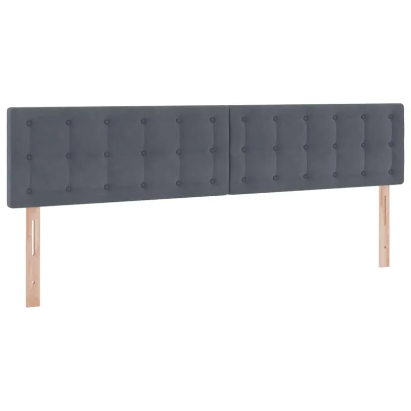 Saugos lova su čiužiniu Tamsiai pilka 200 x 200 cm Aksomas