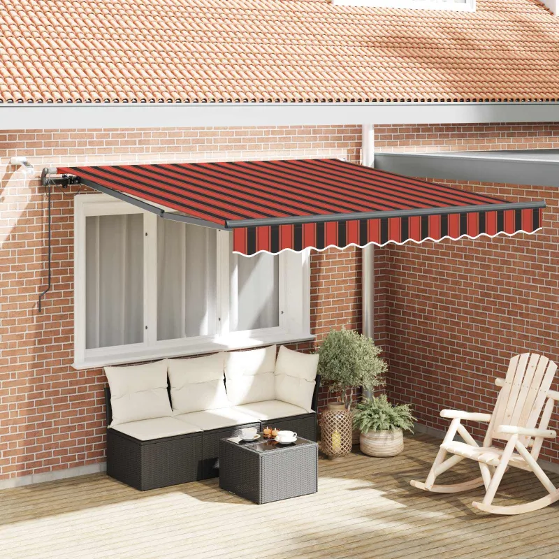 Skėtis Audinys oranžinė ir ruda 300 x 250 cm Poliesteris