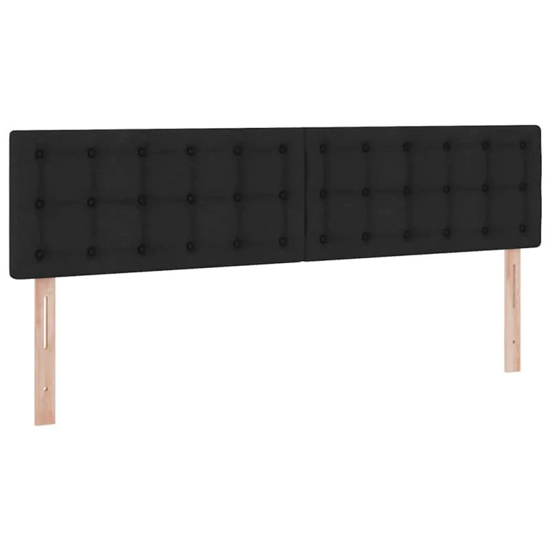 Saugos lova su čiužiniu Juoda 200 x 200 cm Dirbtinė oda