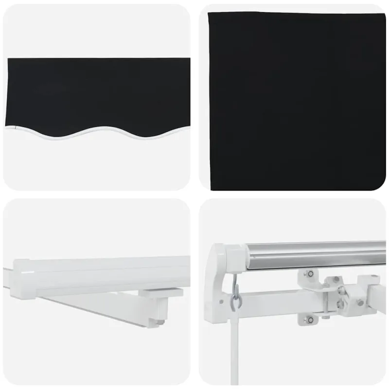Ištraukiama markizė Juoda 300 x 250 cm Audinys ir plienas