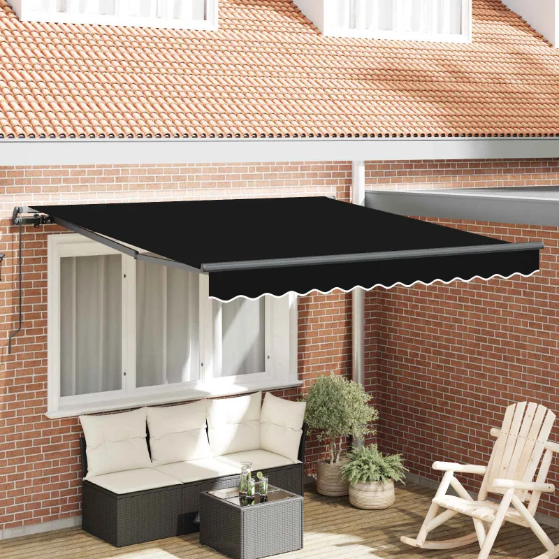 Ištraukiama markizė Juoda 300 x 250 cm Poliesteris ir plienas