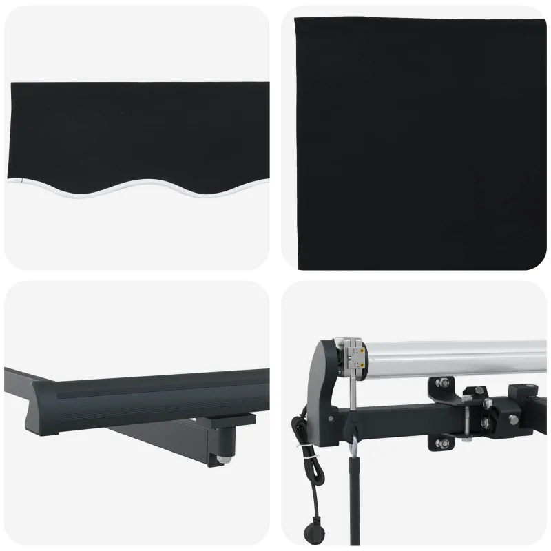 Ištraukiama markizė Juoda 300 x 250 cm Audinys ir aliuminis