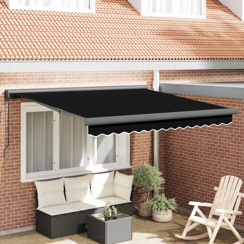 Ištraukiama markizė Juoda 300 x 250 cm Audinys ir metalas