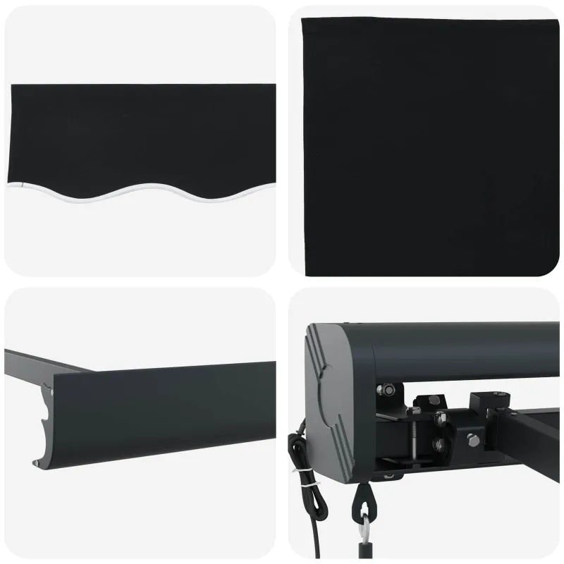 Pavėsinė Juoda 300 x 250 x 165 cm Poliesteris ir aliuminis