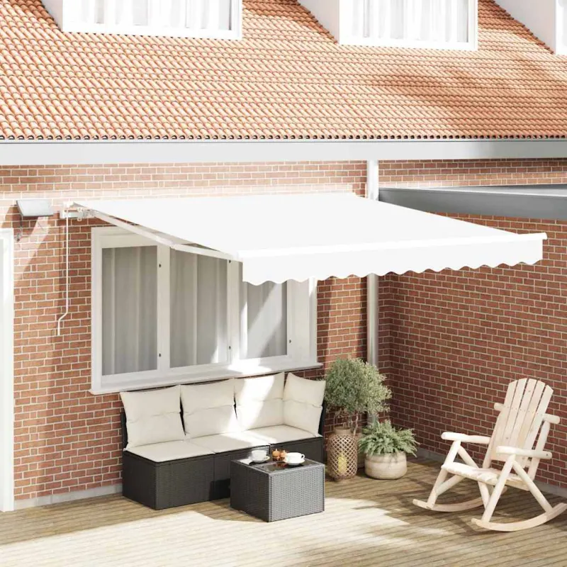 Ištraukiama markizė Balta 300 x 250 cm Audinys ir plienas