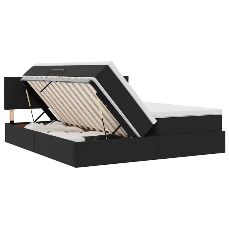 Saugos lova su čiužiniu su galvūgalio Juoda 100 x 200 cm