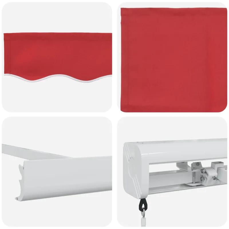 Ištraukiama markizė Raudona 300 x 250 cm Audinys ir metalas