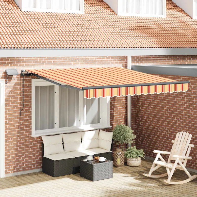 Ištraukiama markizė geltonos ir oranžinės spalvos 350 x 250 cm