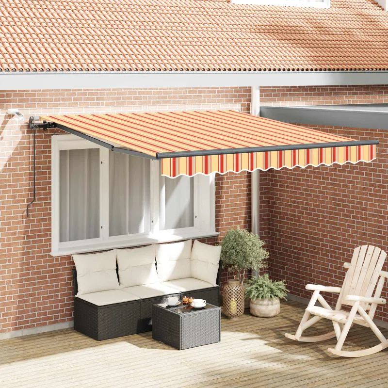 Skėtis Audinys Geltona ir Oranžinė 350 x 250 cm Poliesteris