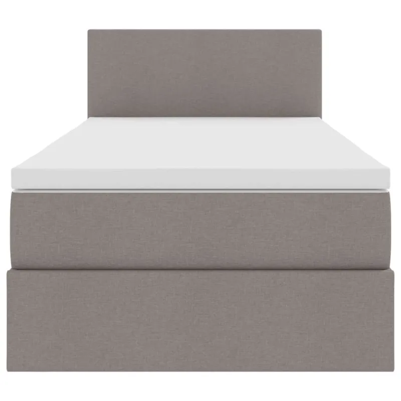 LED saugojimo lova su čiužiniu Taupe 90 x 190 cm Audinys