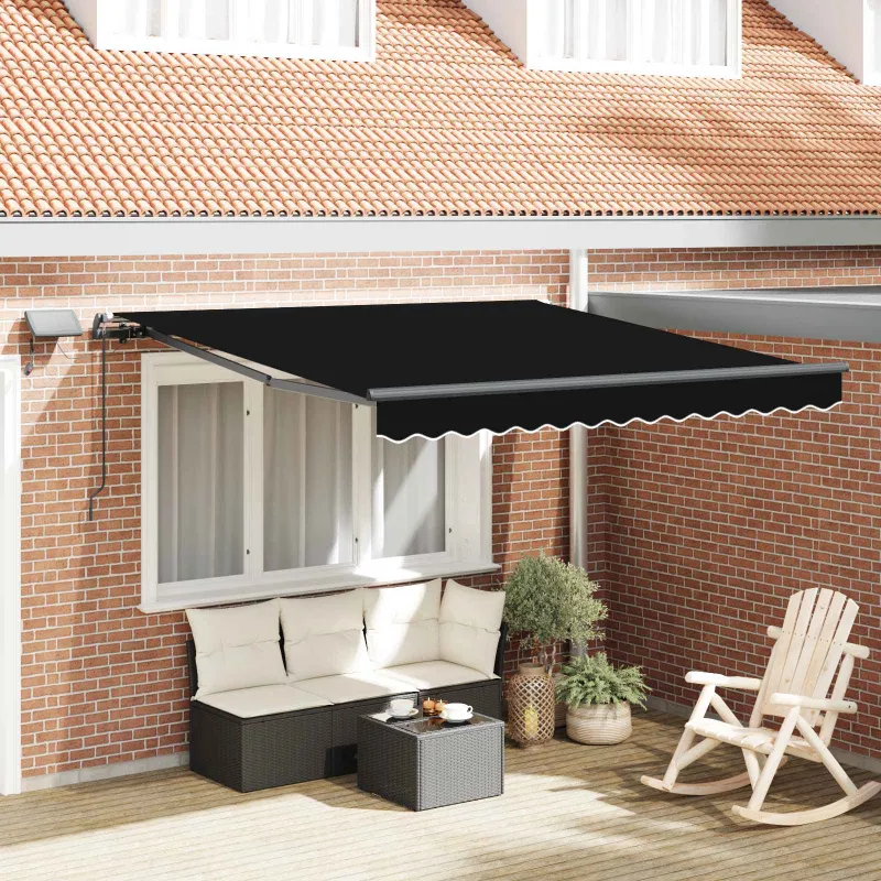 Ištraukiama markizė Juoda 350 x 250 cm audinys