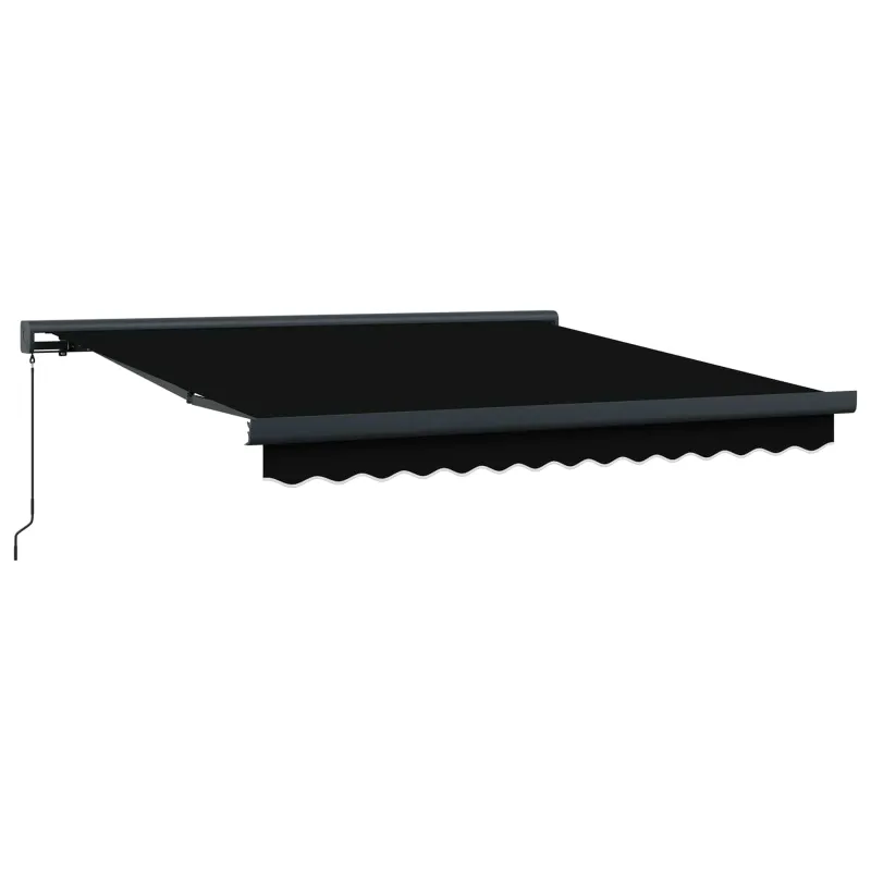 Ištraukiama markizė Juoda 350 x 250 cm Audinys ir metalas