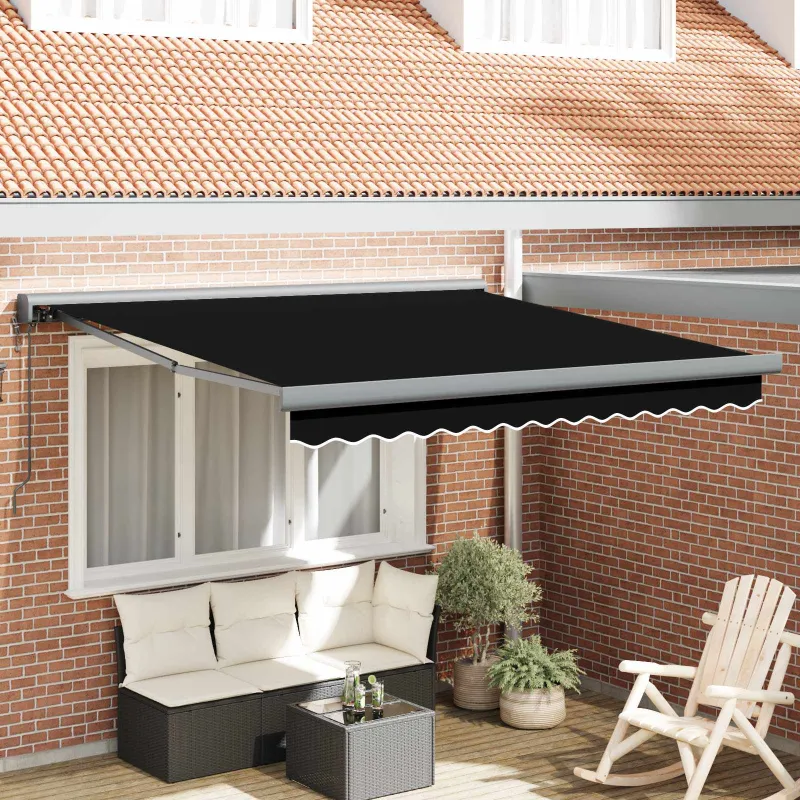 Pavėsinė Juoda 350 x 250 x 165 cm Poliesteris ir aliuminis