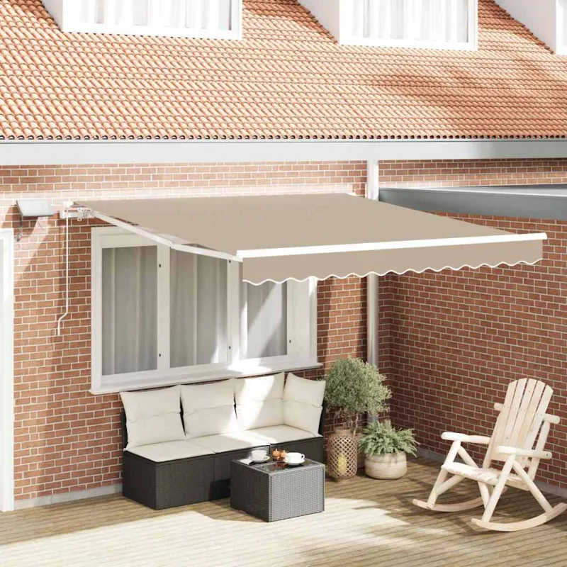 Ištraukiama markizė Smėlio 350 x 250 cm Audinys ir plienas