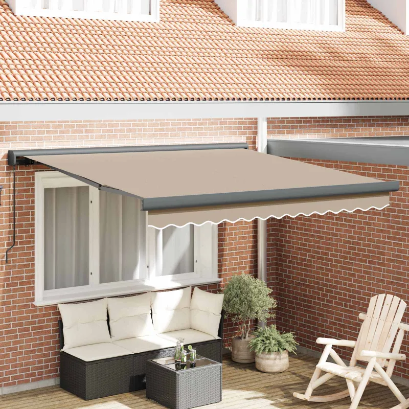 Ištraukiama markizė Smėlio 350 x 250 cm Audinys ir metalas