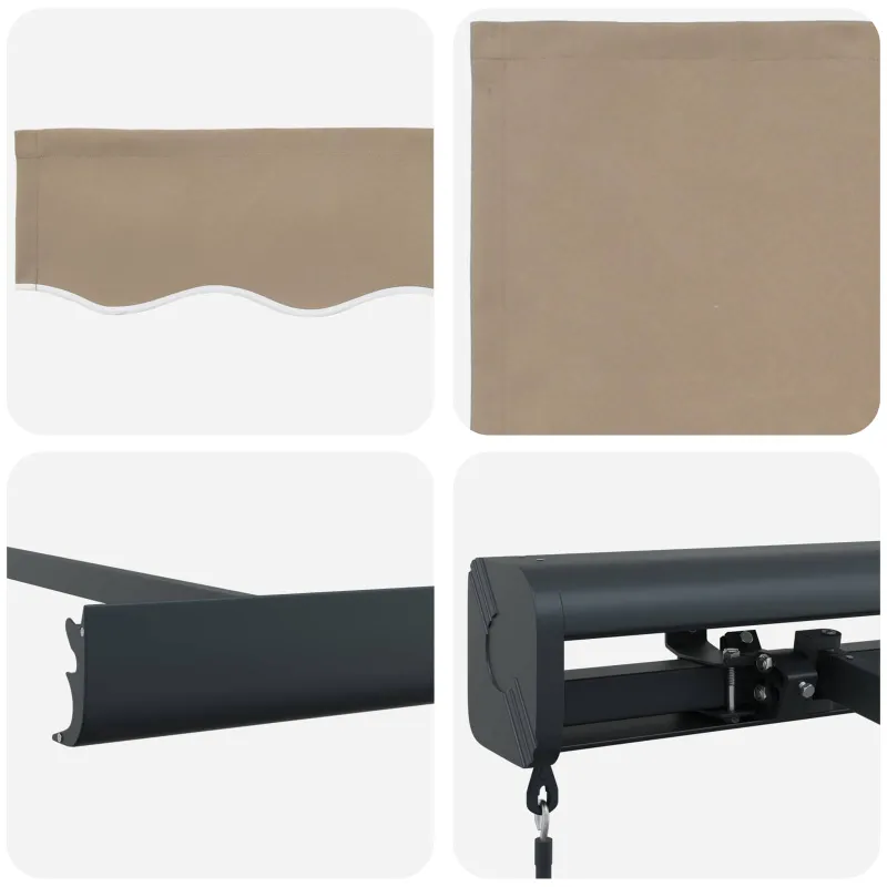 Ištraukiama markizė Smėlio 350 x 250 cm Audinys ir metalas