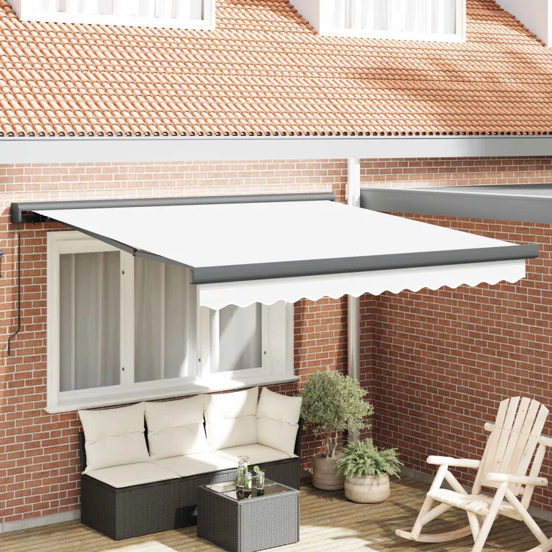 Ištraukiama markizė Balta 350 x 250 cm Audinys ir metalas