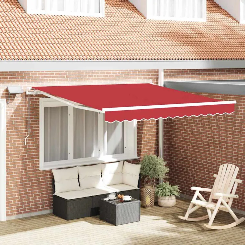 Ištraukiama markizė Raudona 350 x 250 cm Audinys ir plienas
