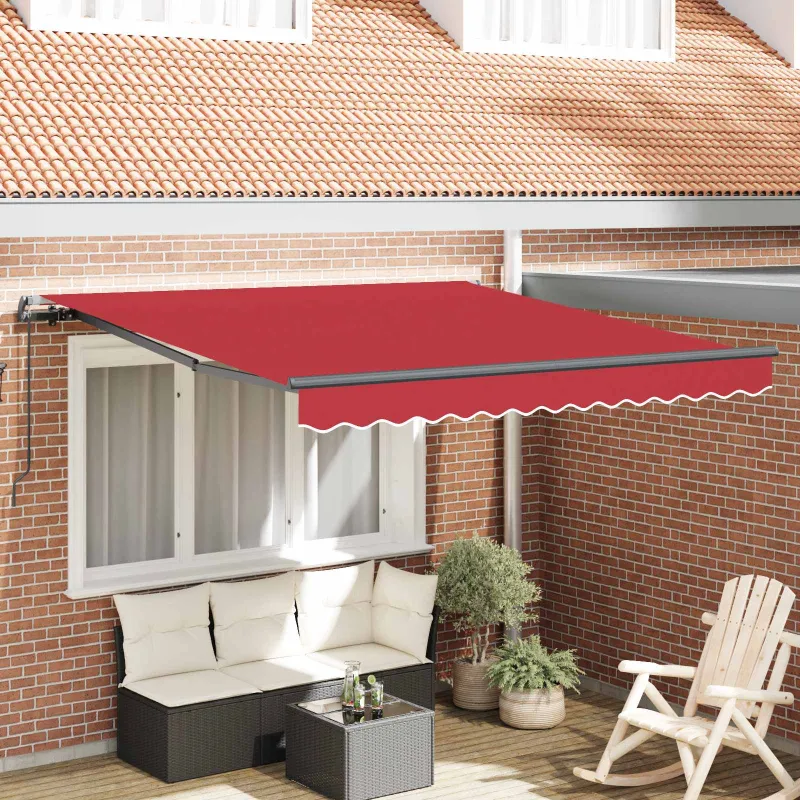 Ištraukiama markizė Raudona 350 x 250 cm Poliesteris ir plienas