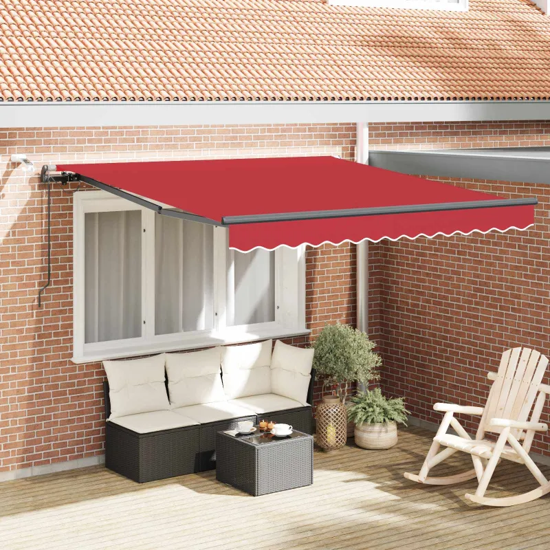 Skėtis Audinys Raudona 350 x 250 cm Poliesteris