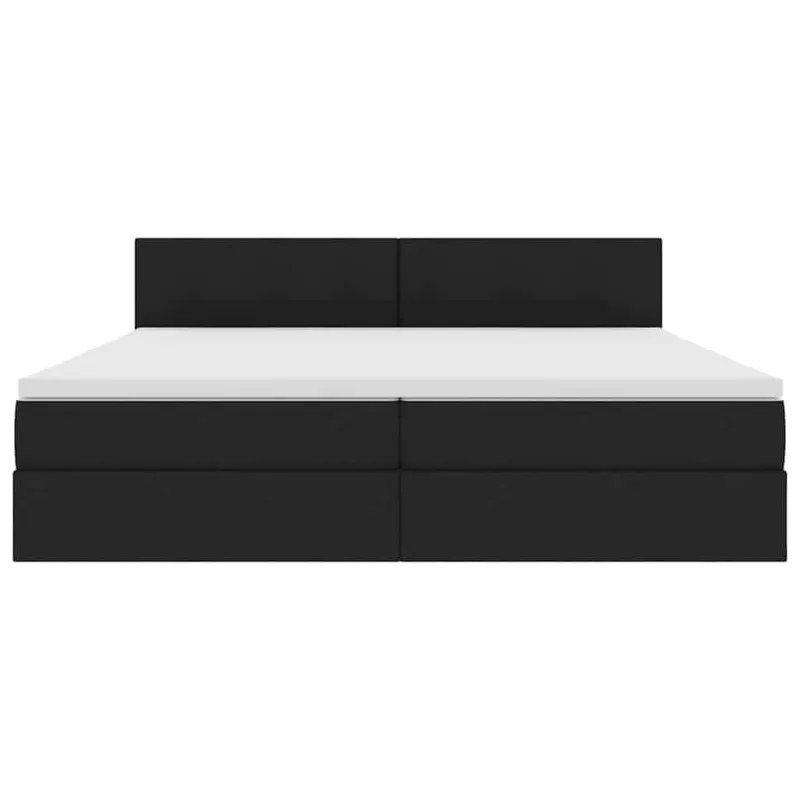 LED saugojimo lova su čiužiniu Juoda 200 x 200 cm Audinys