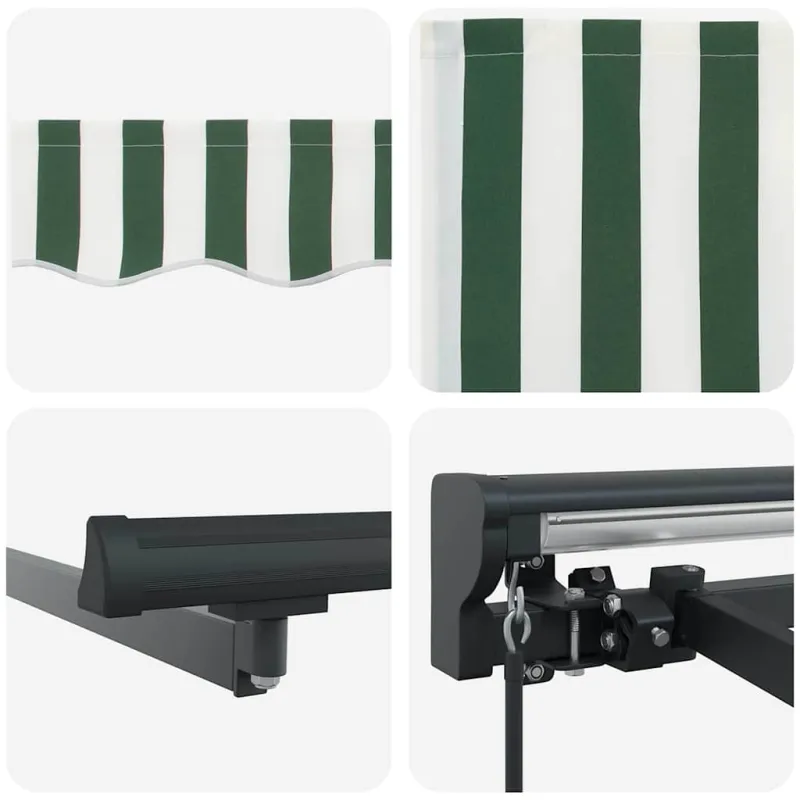 Markizės rėmas Žalia ir balta 350 x 250 cm