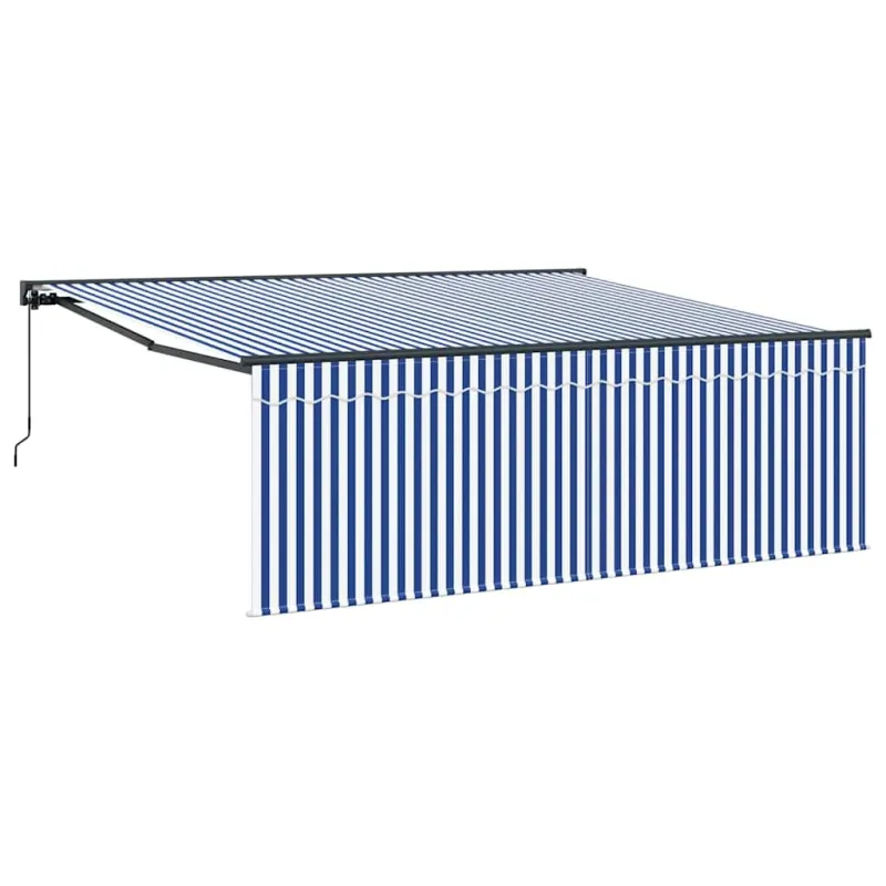 Ištraukiama markizė Mėlyna ir balta 400 × 300 cm
