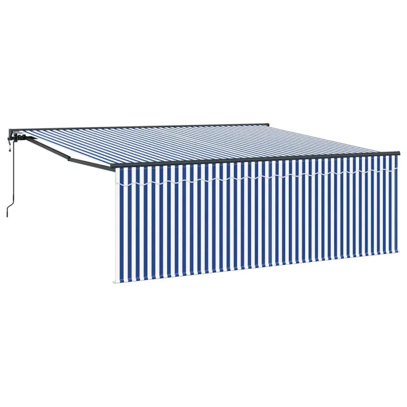 Ištraukiama markizė Mėlyna ir balta 400 × 300 cm