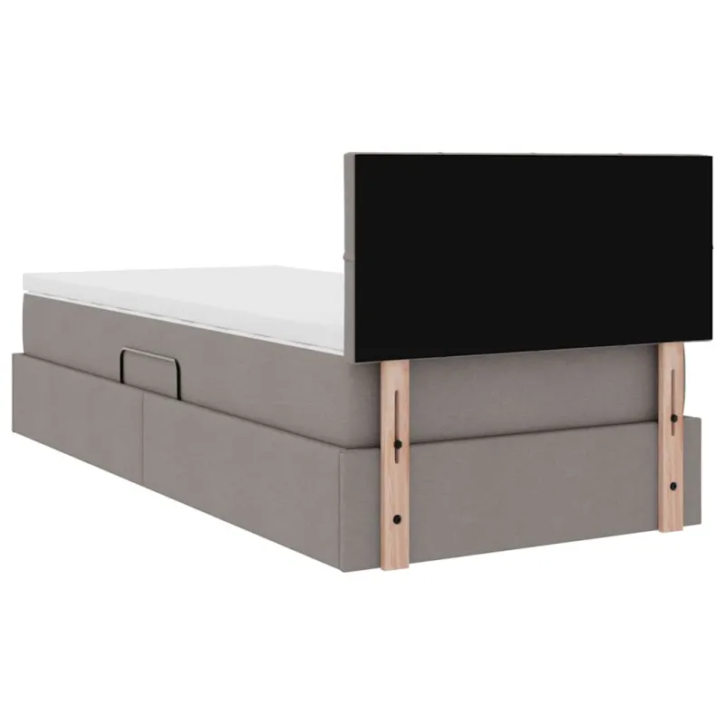 LED saugojimo lova su čiužiniu Taupe 100 x 200 cm Audinys