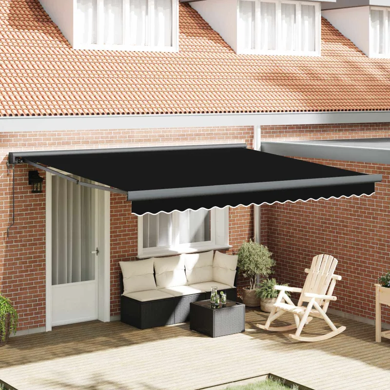 Pavėsinė Juoda 400 × 300 cm Poliesteris ir aliuminis