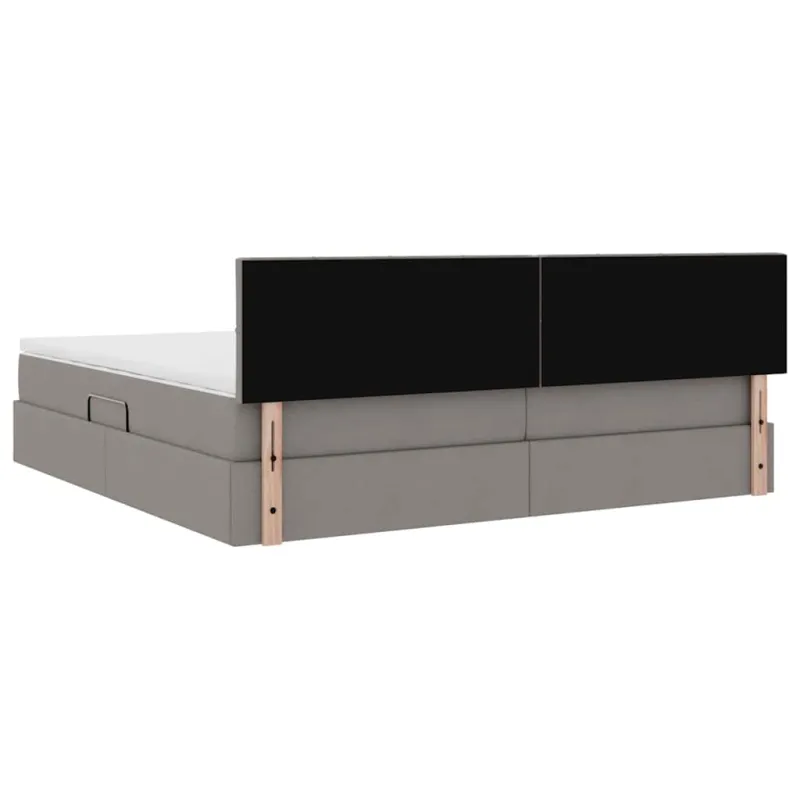 LED saugojimo lova su čiužiniu Taupe 200 x 200 cm Audinys