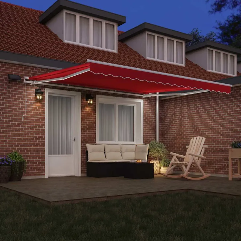 Ištraukiama markizė Raudona 400 × 300 cm Audinys ir plienas
