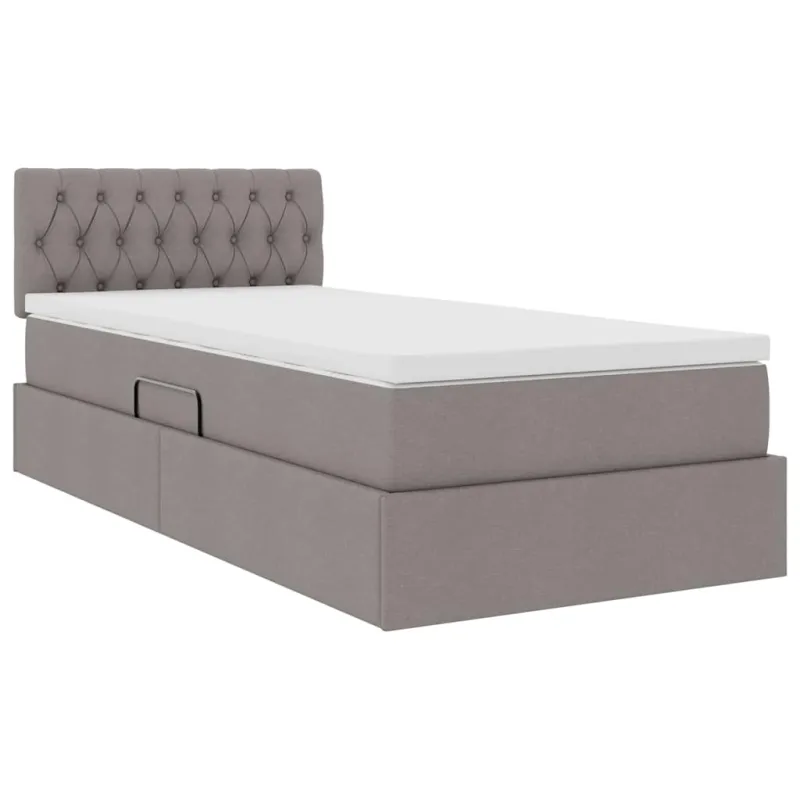 LED saugojimo lova su čiužiniu Taupe 100 x 200 cm Audinys