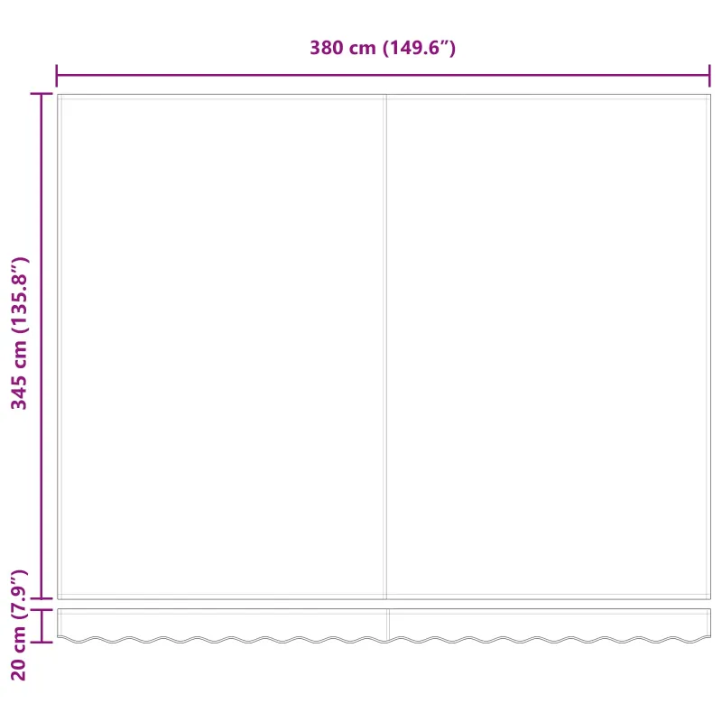 Ištraukiama markizė Balta 400 × 350 cm Poliesteris ir plienas