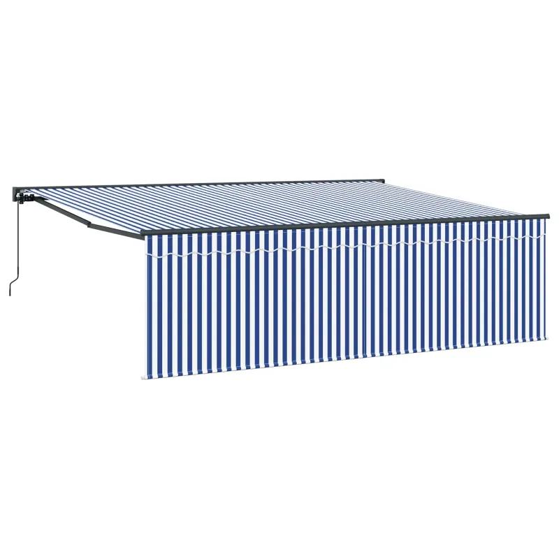 Ištraukiama markizė Mėlyna ir balta 400 × 300 cm