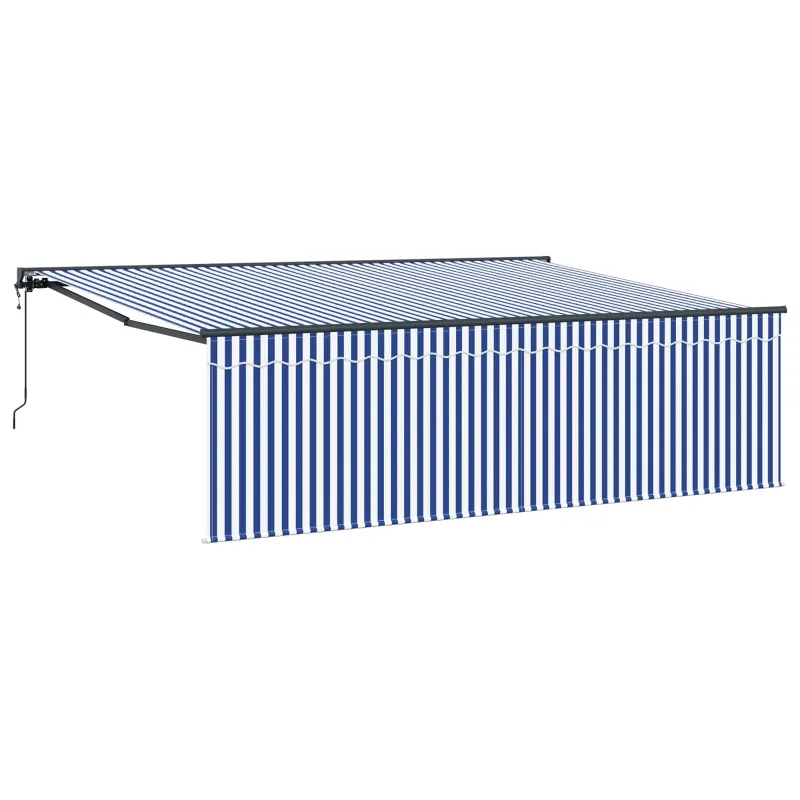 Ištraukiama markizė Mėlyna ir balta 400 × 300 cm