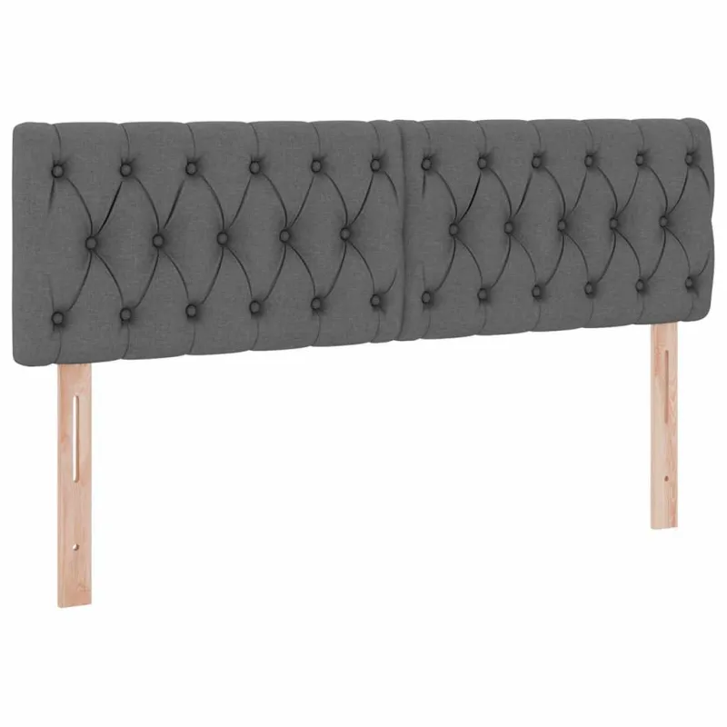 LED saugojimo lova su čiužiniu Tamsiai pilka 140 x 200 cm