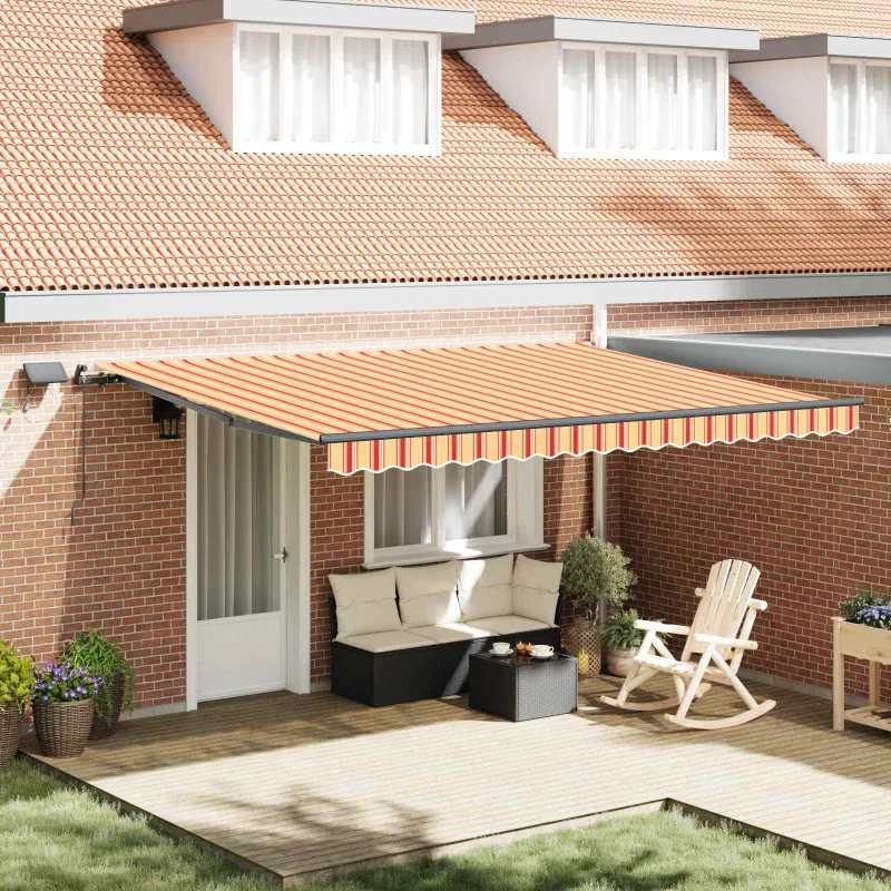 Ištraukiama markizė geltonos ir oranžinės spalvos 450 ×300 cm
