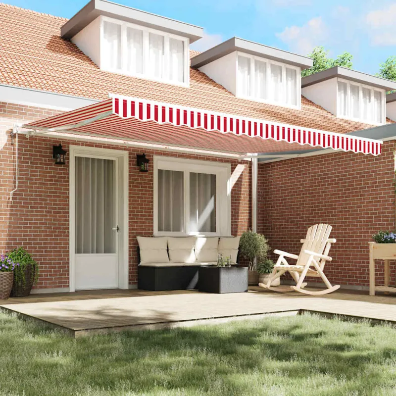 Elektrinė ištraukiama pavėsinė Raudona ir balta 450 × 300 cm