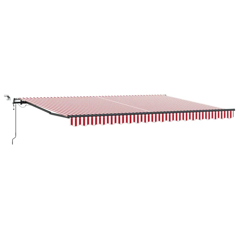 Skėtis Audinys Raudona ir balta 450 × 300 cm Poliesteris