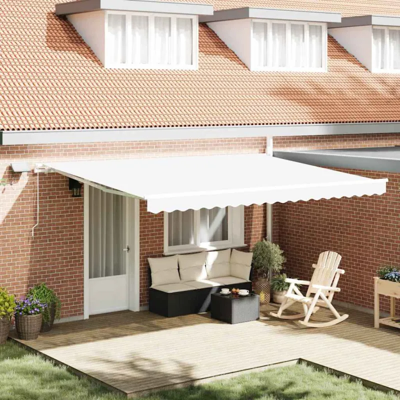 Ištraukiama markizė Balta 450 × 300 cm Audinys ir plienas