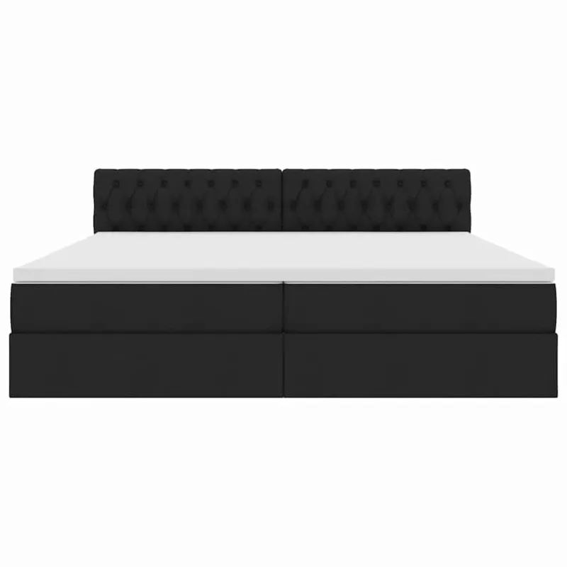 LED saugojimo lova su čiužiniu Juoda 200 x 200 cm Audinys