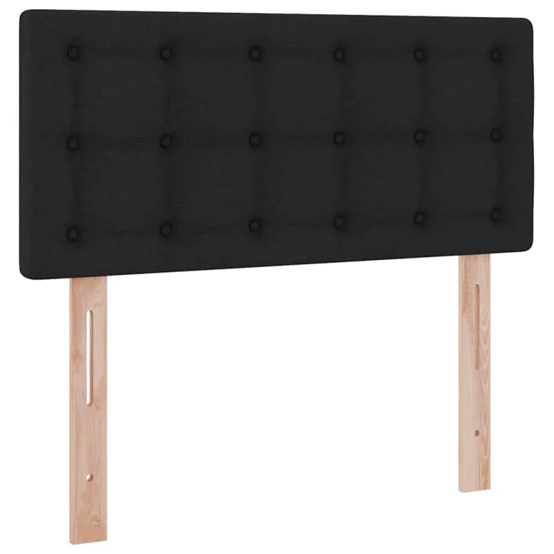 LED saugojimo lova su čiužiniu Juoda 90 x 190 cm Audinys