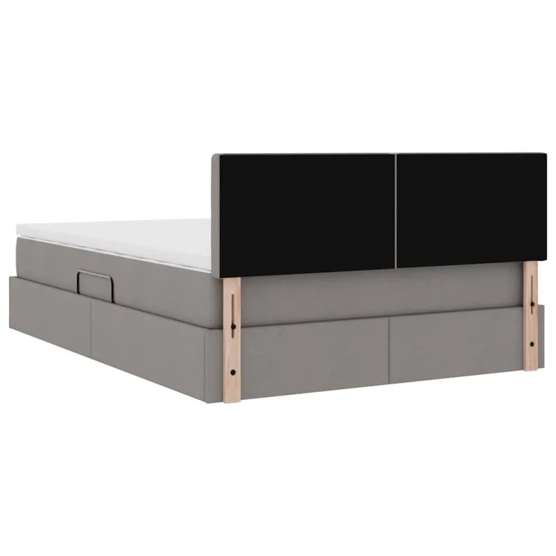 LED saugojimo lova su čiužiniu Taupe 140 x 200 cm Audinys