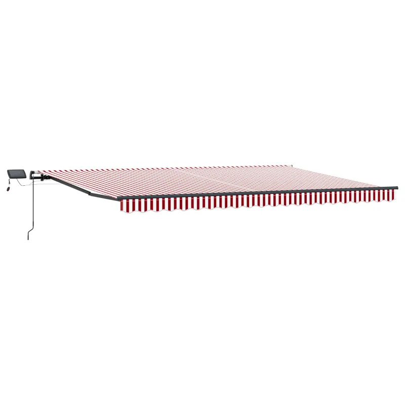 Ištraukiama markizė Raudona ir balta 500 ×300 cm audinys