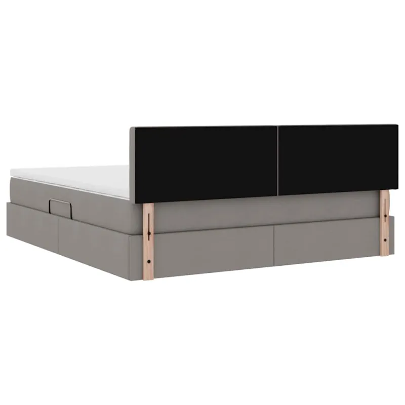LED saugojimo lova su čiužiniu Taupe 180 x 200 cm Audinys
