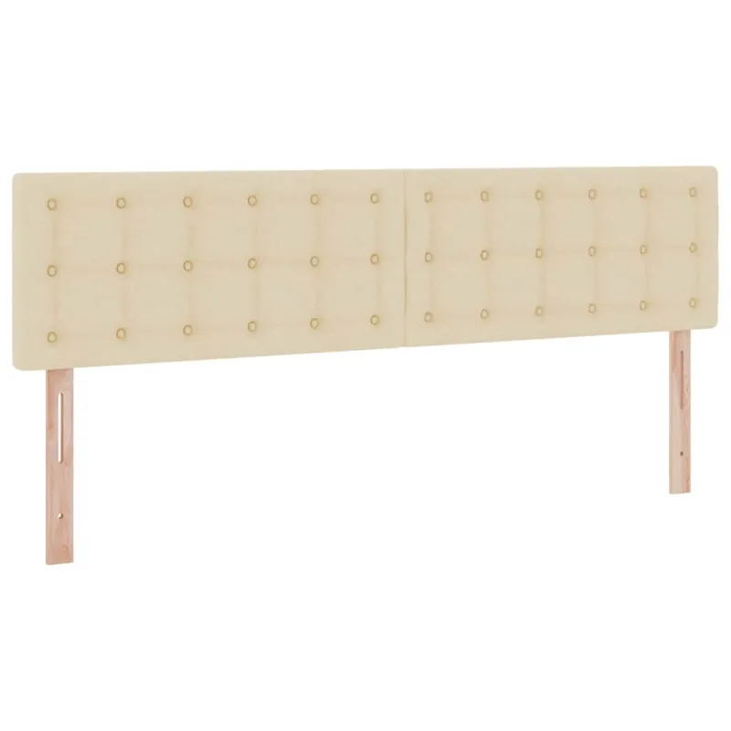 LED saugojimo lova su čiužiniu Kremas 180 x 200 cm Audinys
