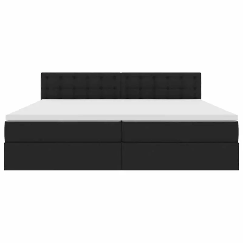LED saugojimo lova su čiužiniu Juoda 200 x 200 cm Audinys